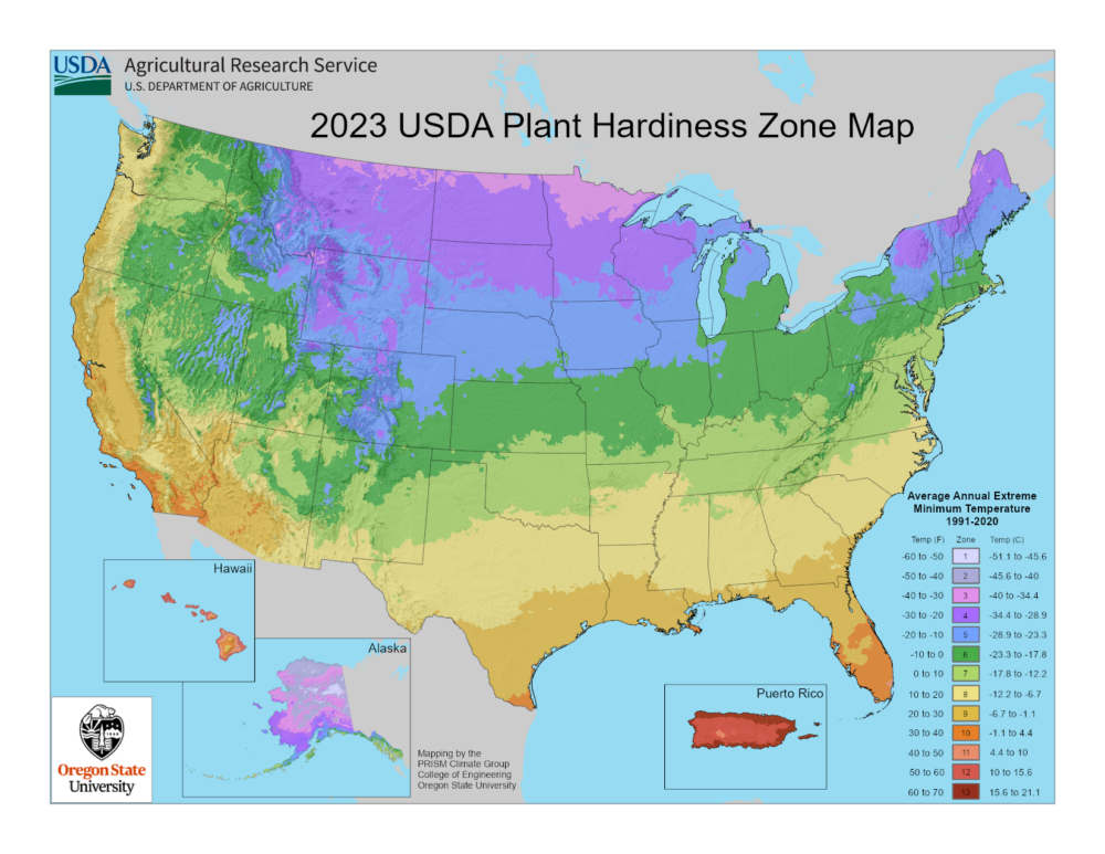 US Plant Hardiness Full Zones